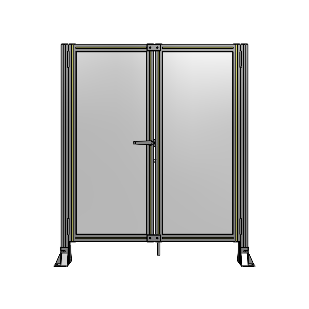 J4-1400-1200-0150-TYPTA SINGLE PANEL, DOUBLE DOOR-FRAME W/O HEADER-HANDLE ON LEFT 1400MM X 1200MM  1/4" POLYCARB, ASSEMBLED