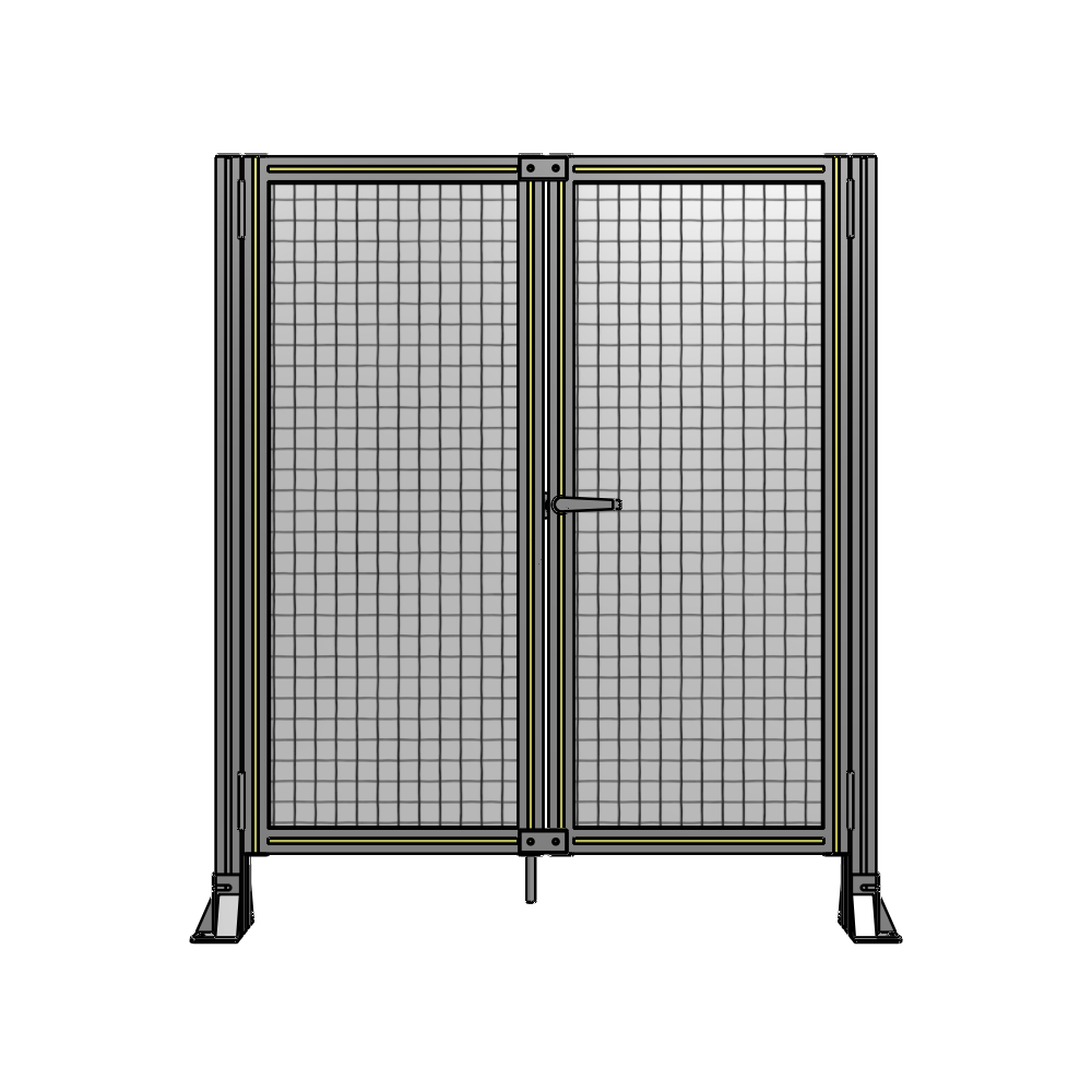 J4-1400-1200-0150-UYMTA SINGLE PANEL, DOUBLE DOOR-FRAME W/O HEADER-HANDLE ON RIGHT 1400MM X 1200MM  1" MESH, ASSEMBLED