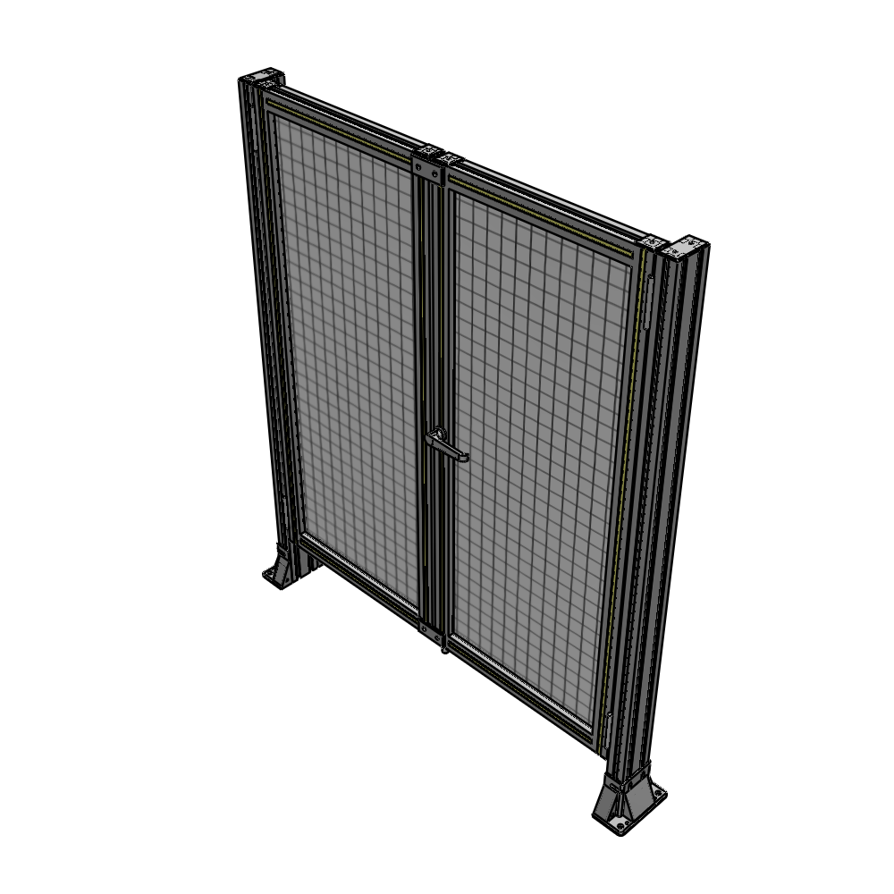 J4-1400-1200-0150-UYMTK SINGLE PANEL, DOUBLE DOOR-FRAME W/O HEADER-HANDLE ON RIGHT 1400MM X 1200MM  1" MESH, AS A KIT