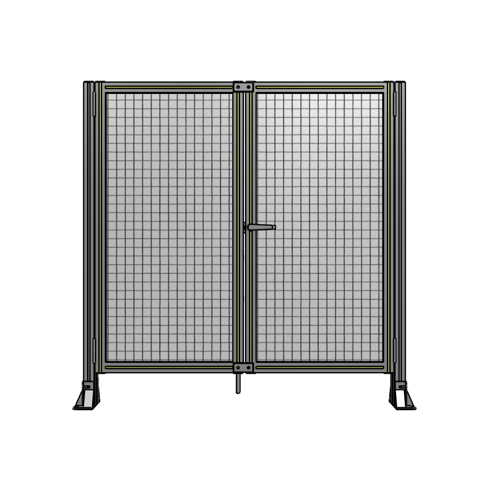 J4-1400-1400-0150-UYMTK SINGLE PANEL, DOUBLE DOOR-FRAME W/O HEADER-HANDLE ON RIGHT 1400MM X 1400MM  1" MESH, AS A KIT