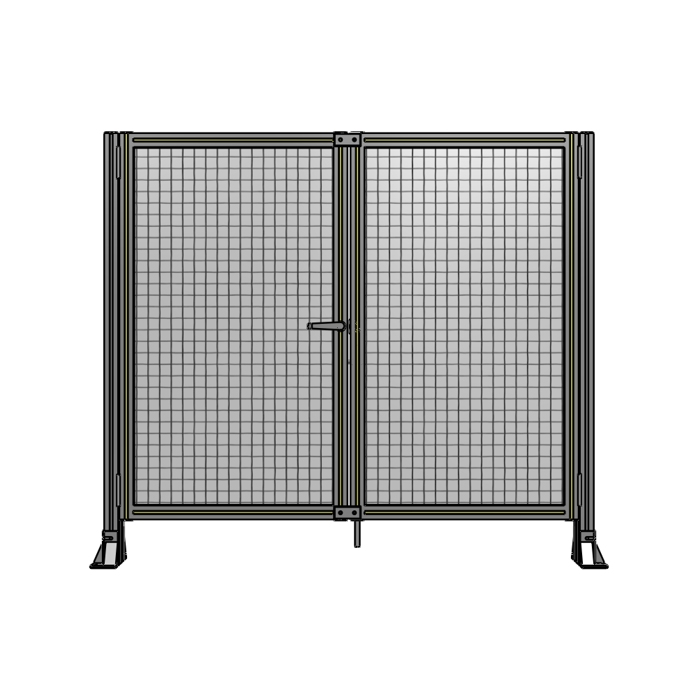 J4-1400-1600-0150-TYMTA SINGLE PANEL, DOUBLE DOOR-FRAME W/O HEADER-HANDLE ON LEFT 1400MM X 1600MM  1" MESH, ASSEMBLED