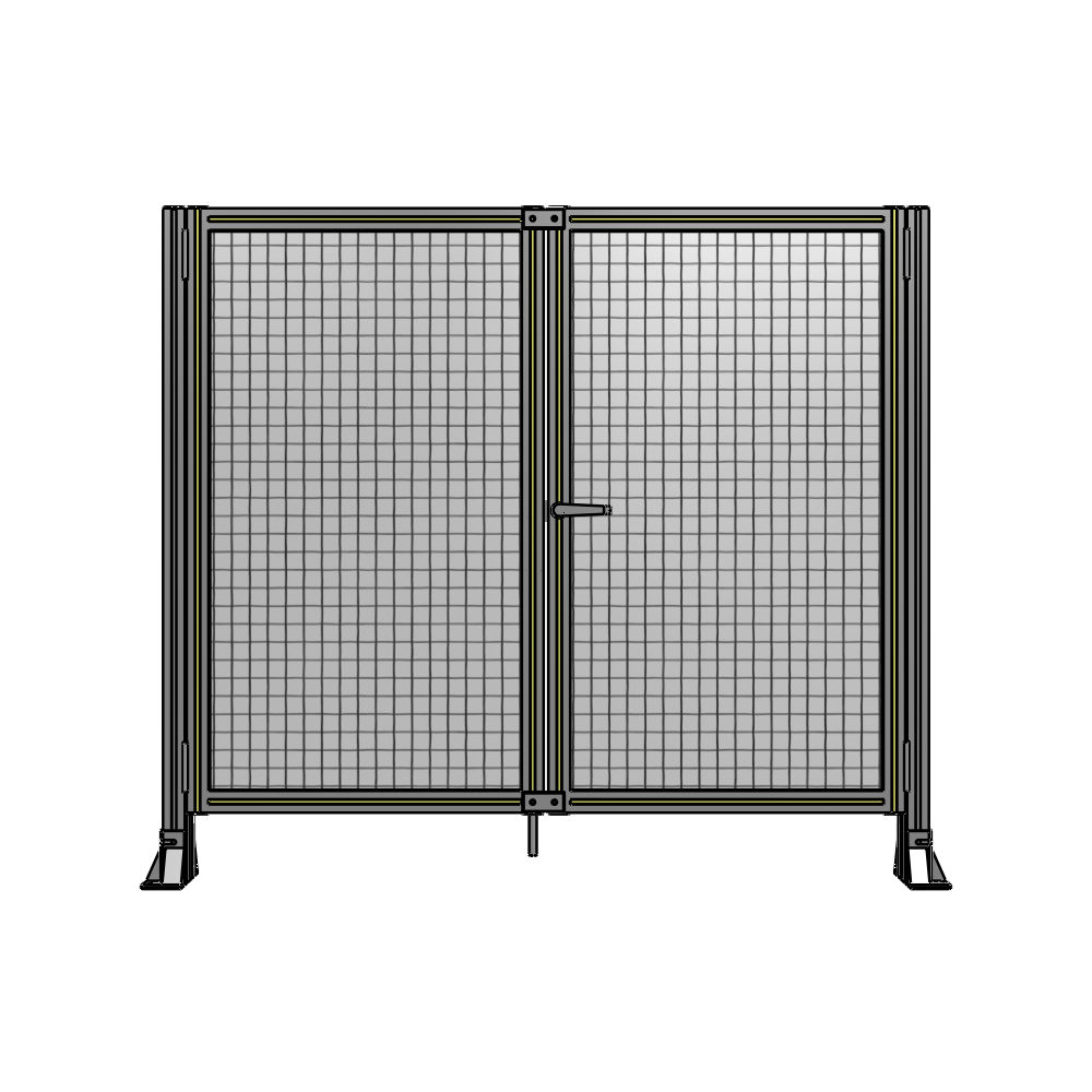 J4-1400-1600-0150-UYMTA SINGLE PANEL, DOUBLE DOOR-FRAME W/O HEADER-HANDLE ON RIGHT 1400MM X 1600MM  1" MESH, ASSEMBLED