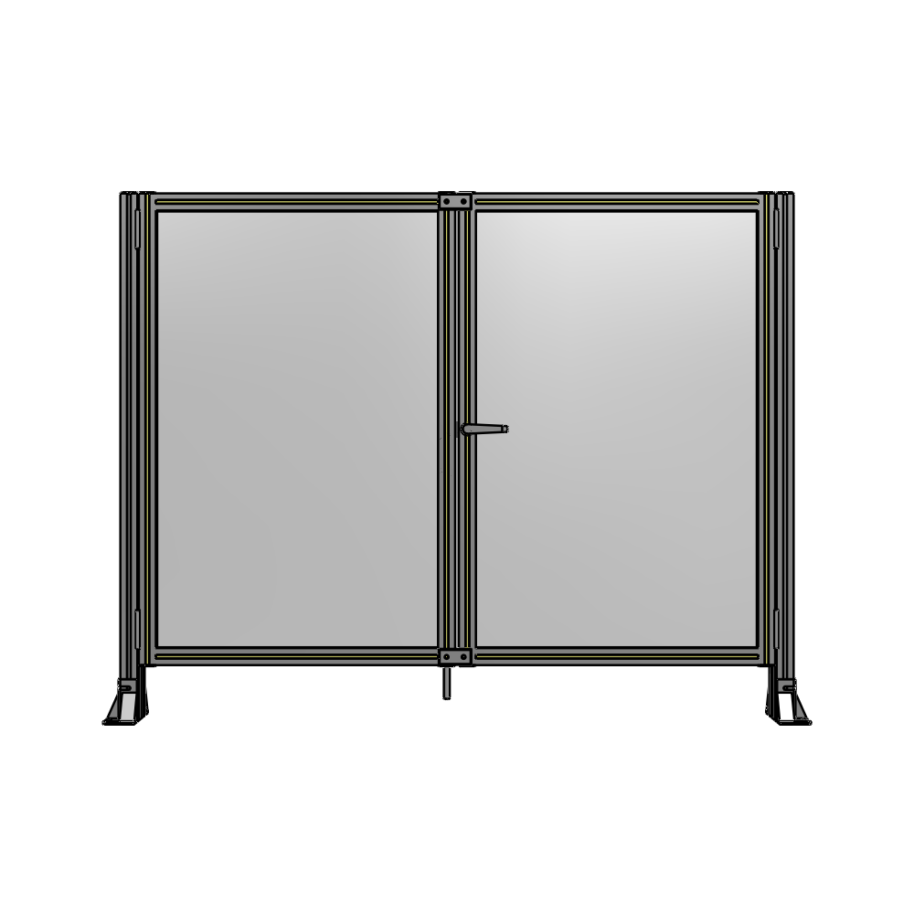 J4-1400-1800-0150-UYPTA SINGLE PANEL, DOUBLE DOOR-FRAME W/O HEADER-HANDLE ON RIGHT 1400MM X 1800MM  1/4" POLYCARB, ASSEMBLED