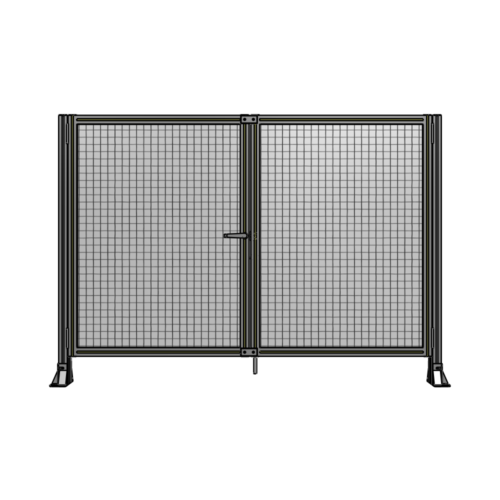 J4-1400-2000-0150-TYMTA SINGLE PANEL, DOUBLE DOOR-FRAME W/O HEADER-HANDLE ON LEFT 1400MM X 2000MM  1" MESH, ASSEMBLED