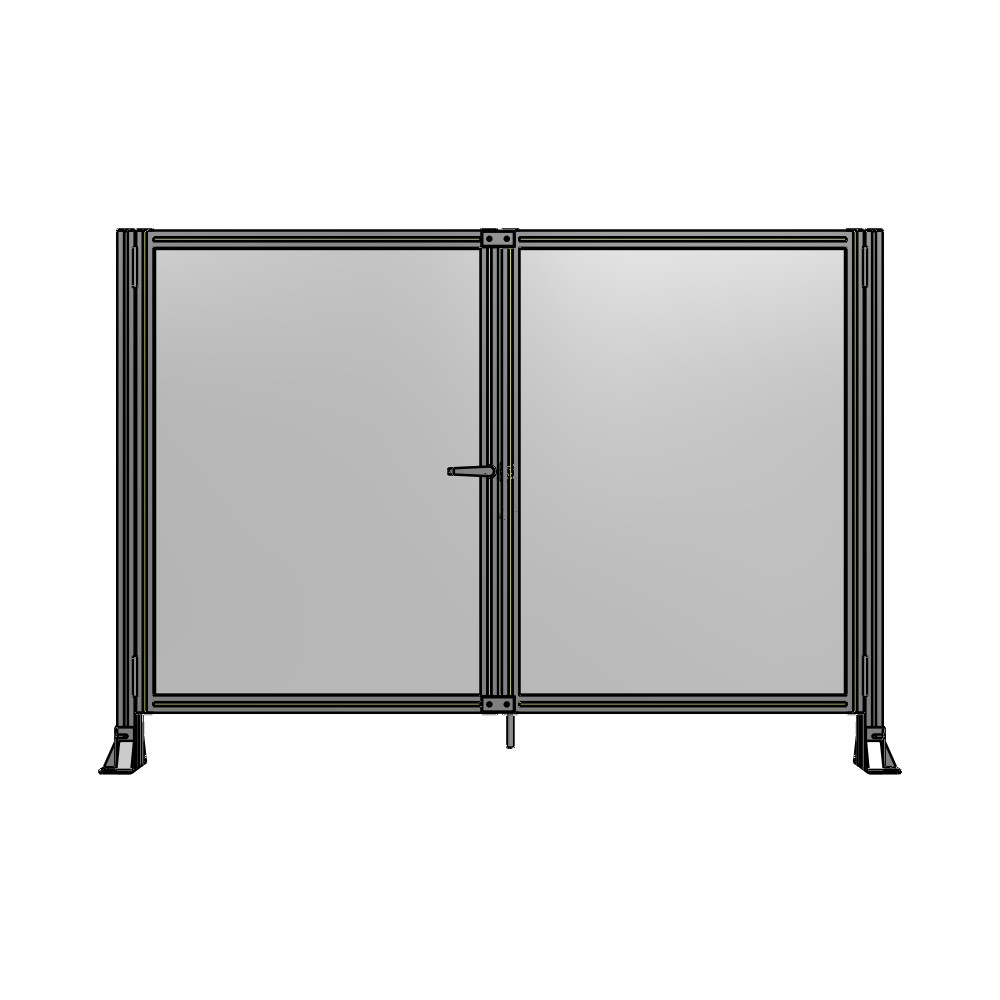 J4-1400-2000-0150-TYPTK SINGLE PANEL, DOUBLE DOOR-FRAME W/O HEADER-HANDLE ON LEFT 1400MM X 2000MM  1/4" POLYCARB, AS A KIT