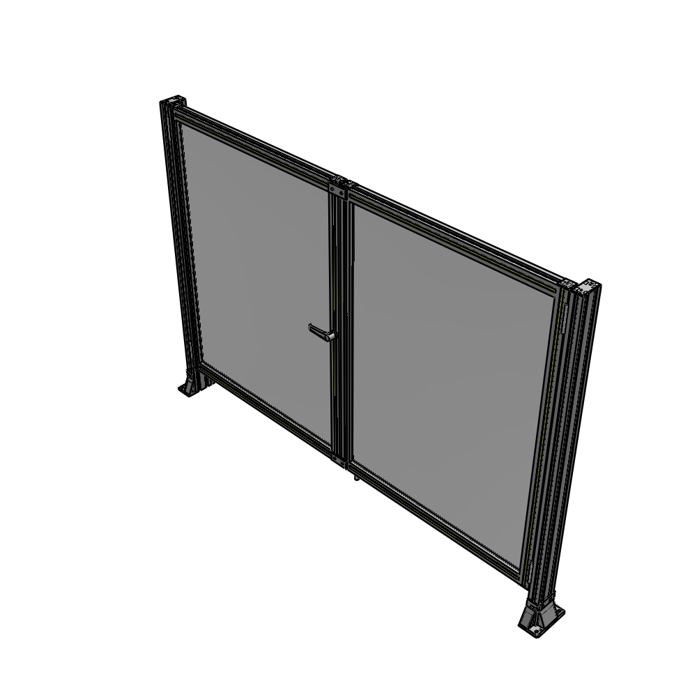 J4-1400-2000-0150-TYPTK SINGLE PANEL, DOUBLE DOOR-FRAME W/O HEADER-HANDLE ON LEFT 1400MM X 2000MM  1/4" POLYCARB, AS A KIT