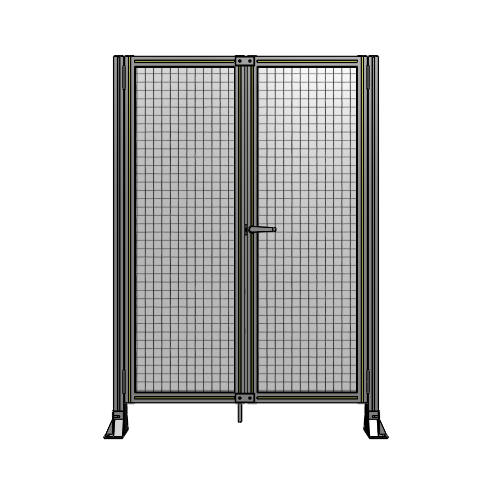 J4-1700-1200-0150-UYMTA SINGLE PANEL, DOUBLE DOOR-FRAME W/O HEADER-HANDLE ON RIGHT 1700MM X 1200MM  1" MESH, ASSEMBLED