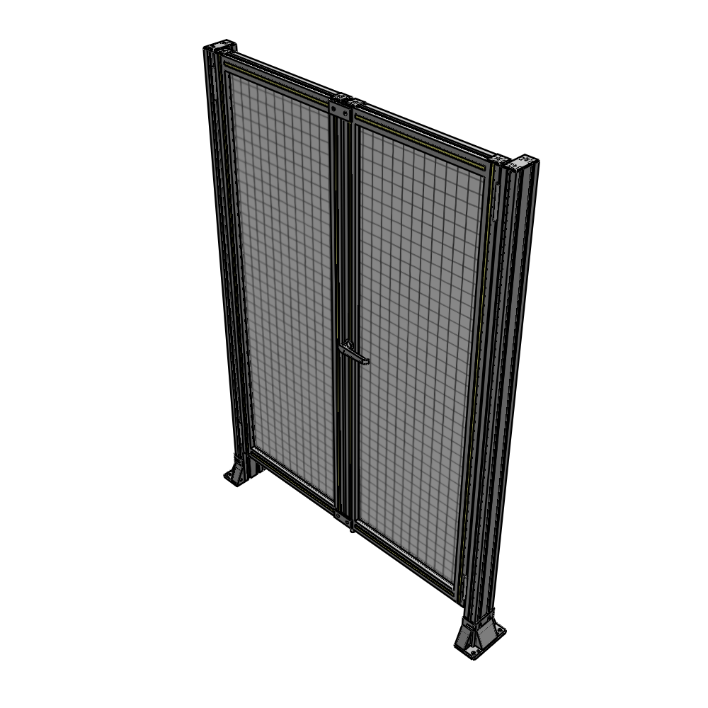 J4-1700-1200-0150-UYMTA SINGLE PANEL, DOUBLE DOOR-FRAME W/O HEADER-HANDLE ON RIGHT 1700MM X 1200MM  1" MESH, ASSEMBLED