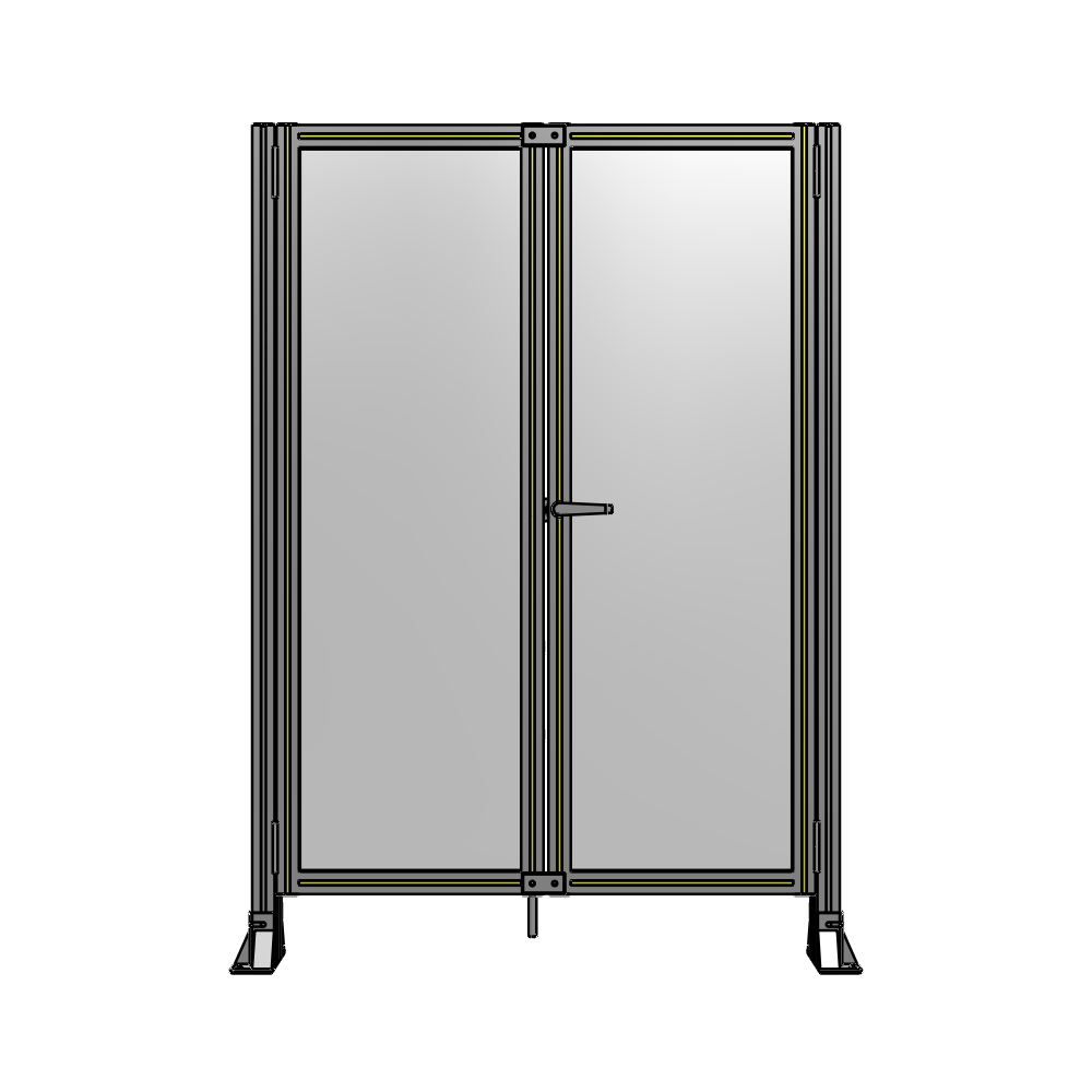 J4-1700-1200-0150-UYPTA SINGLE PANEL, DOUBLE DOOR-FRAME W/O HEADER-HANDLE ON RIGHT 1700MM X 1200MM  1/4" POLYCARB, ASSEMBLED