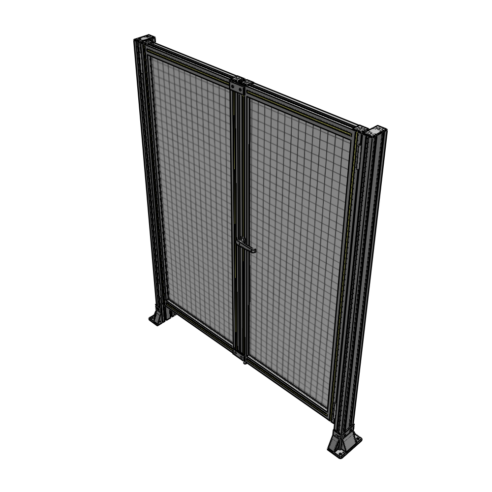 J4-1700-1400-0150-UYMTA SINGLE PANEL, DOUBLE DOOR-FRAME W/O HEADER-HANDLE ON RIGHT 1700MM X 1400MM  1" MESH, ASSEMBLED