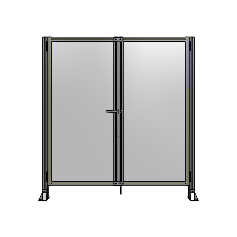 J4-1700-1600-0150-TYPTK SINGLE PANEL, DOUBLE DOOR-FRAME W/O HEADER-HANDLE ON LEFT 1700MM X 1600MM  1/4" POLYCARB, AS A KIT