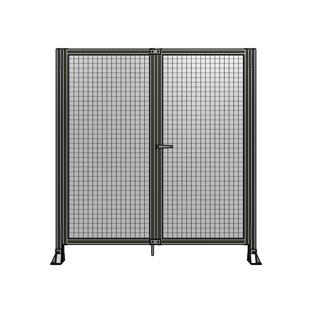 J4-1700-1600-0150-UYMTK SINGLE PANEL, DOUBLE DOOR-FRAME W/O HEADER-HANDLE ON RIGHT 1700MM X 1600MM  1" MESH, AS A KIT