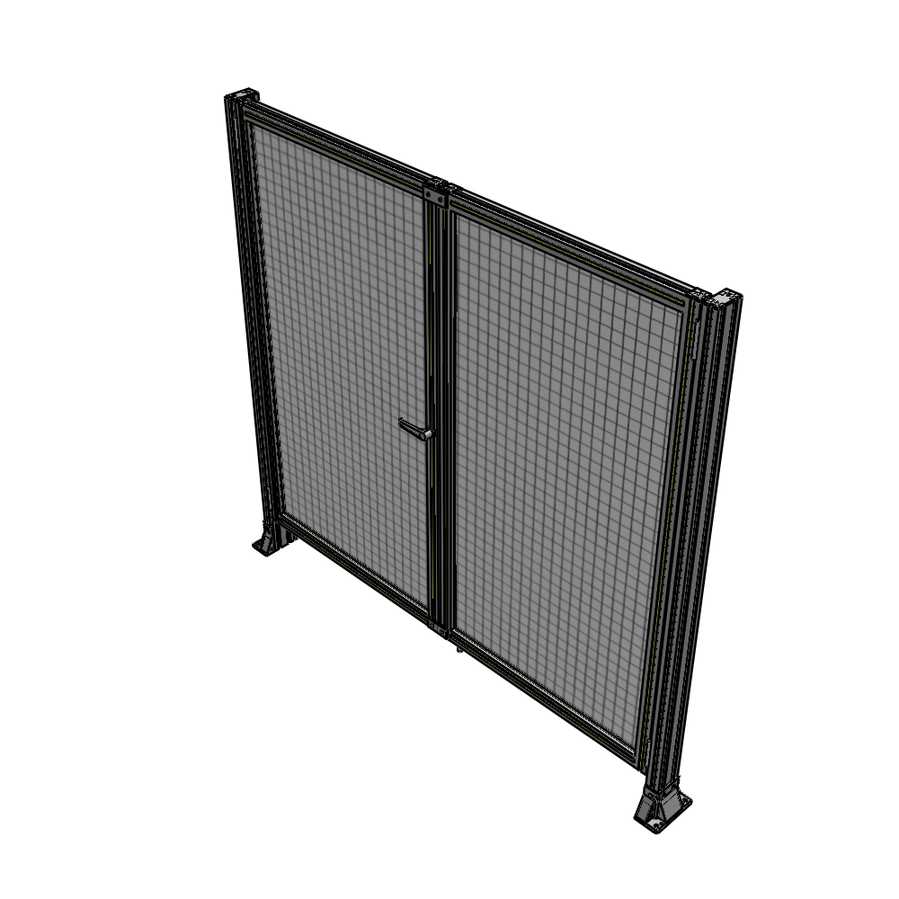 J4-1700-1800-0150-TYMTA SINGLE PANEL, DOUBLE DOOR-FRAME W/O HEADER-HANDLE ON LEFT 1700MM X 1800MM  1" MESH, ASSEMBLED