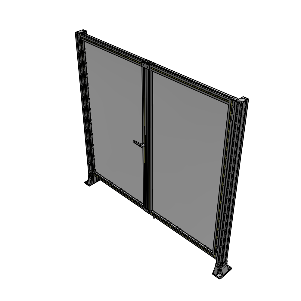 J4-1700-1800-0150-TYPTK SINGLE PANEL, DOUBLE DOOR-FRAME W/O HEADER-HANDLE ON LEFT 1700MM X 1800MM  1/4" POLYCARB, AS A KIT
