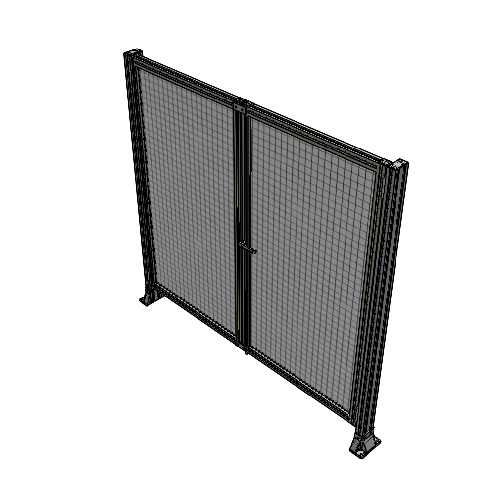 J4-1700-1800-0150-UYMTK SINGLE PANEL, DOUBLE DOOR-FRAME W/O HEADER-HANDLE ON RIGHT 1700MM X 1800MM  1" MESH, AS A KIT