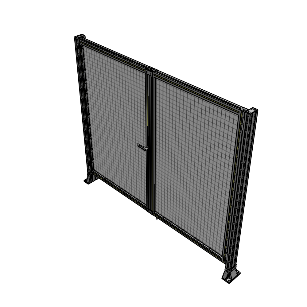 J4-1700-2000-0150-TYMTA SINGLE PANEL, DOUBLE DOOR-FRAME W/O HEADER-HANDLE ON LEFT 1700MM X 2000MM  1" MESH, ASSEMBLED