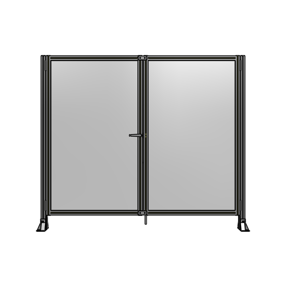 J4-1700-2000-0150-TYPTK SINGLE PANEL, DOUBLE DOOR-FRAME W/O HEADER-HANDLE ON LEFT 1700MM X 2000MM  1/4" POLYCARB, AS A KIT