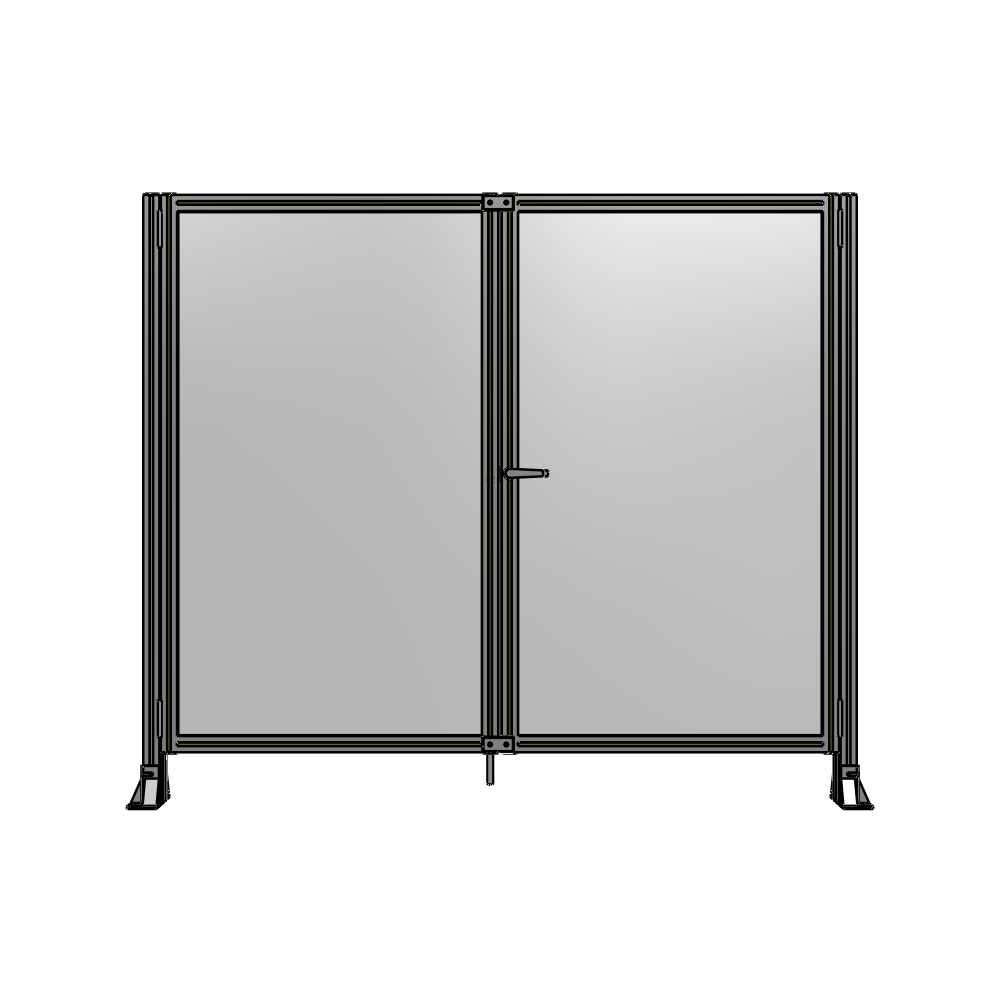J4-1700-2000-0150-UYPTK SINGLE PANEL, DOUBLE DOOR-FRAME W/O HEADER-HANDLE ON RIGHT 1700MM X 2000MM  1/4" POLYCARB, AS A KIT