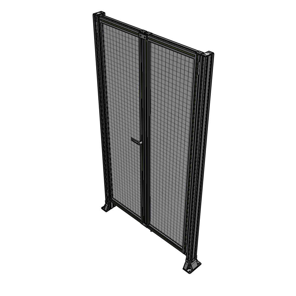 J4-2135-1200-0150-TYMTA SINGLE PANEL, DOUBLE DOOR-FRAME W/O HEADER-HANDLE ON LEFT 2135MM X 1200MM  1" MESH, ASSEMBLED