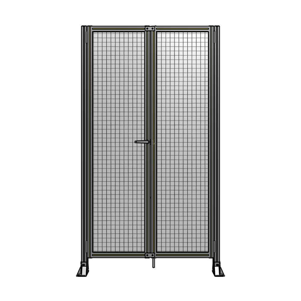 J4-2135-1200-0150-TYMTK SINGLE PANEL, DOUBLE DOOR-FRAME W/O HEADER-HANDLE ON LEFT 2135MM X 1200MM  1" MESH, AS A KIT