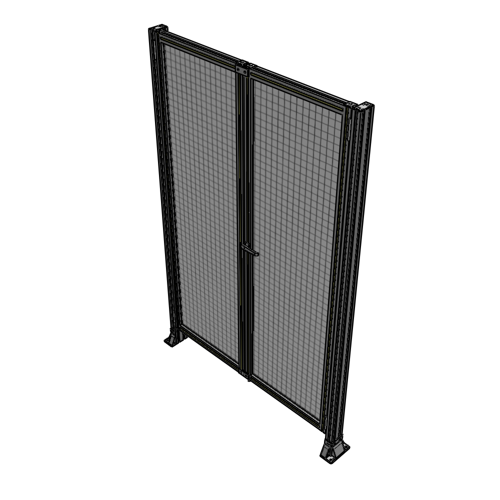 J4-2135-1400-0150-UYMTA SINGLE PANEL, DOUBLE DOOR-FRAME W/O HEADER-HANDLE ON RIGHT 2135MM X 1400MM  1" MESH, ASSEMBLED