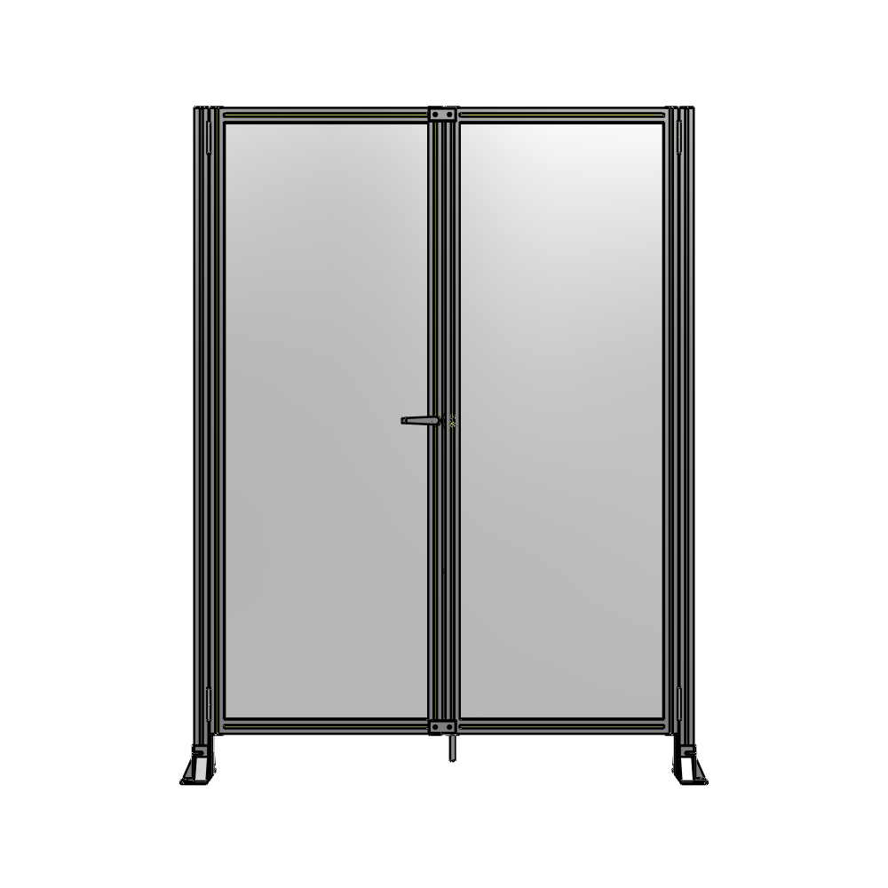 J4-2135-1600-0150-TYPTK SINGLE PANEL, DOUBLE DOOR-FRAME W/O HEADER-HANDLE ON LEFT 2135MM X 1600MM  1/4" POLYCARB, AS A KIT