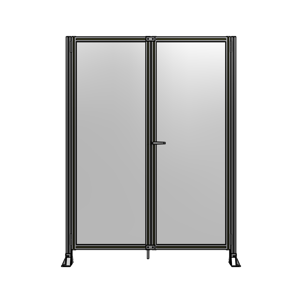 J4-2135-1600-0150-UYPTA SINGLE PANEL, DOUBLE DOOR-FRAME W/O HEADER-HANDLE ON RIGHT 2135MM X 1600MM  1/4" POLYCARB, ASSEMBLED