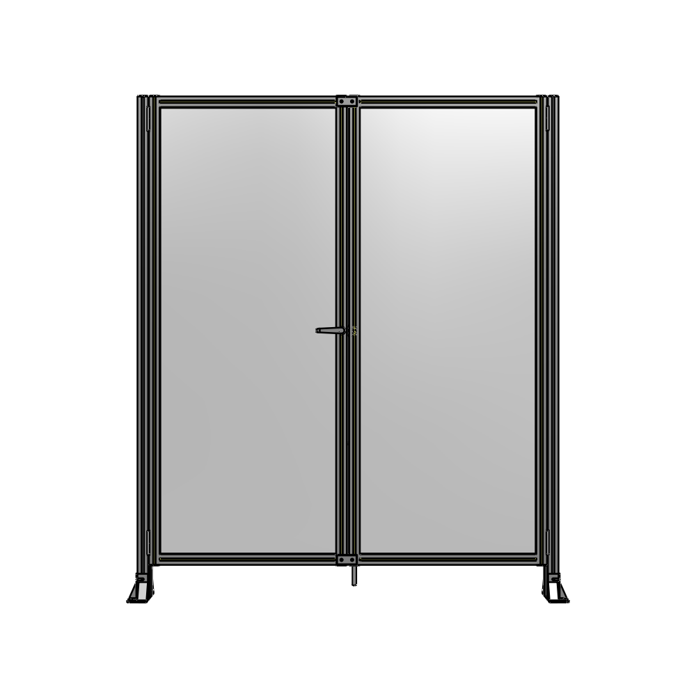 J4-2135-1800-0150-TYPTK SINGLE PANEL, DOUBLE DOOR-FRAME W/O HEADER-HANDLE ON LEFT 2135MM X 1800MM  1/4" POLYCARB, AS A KIT