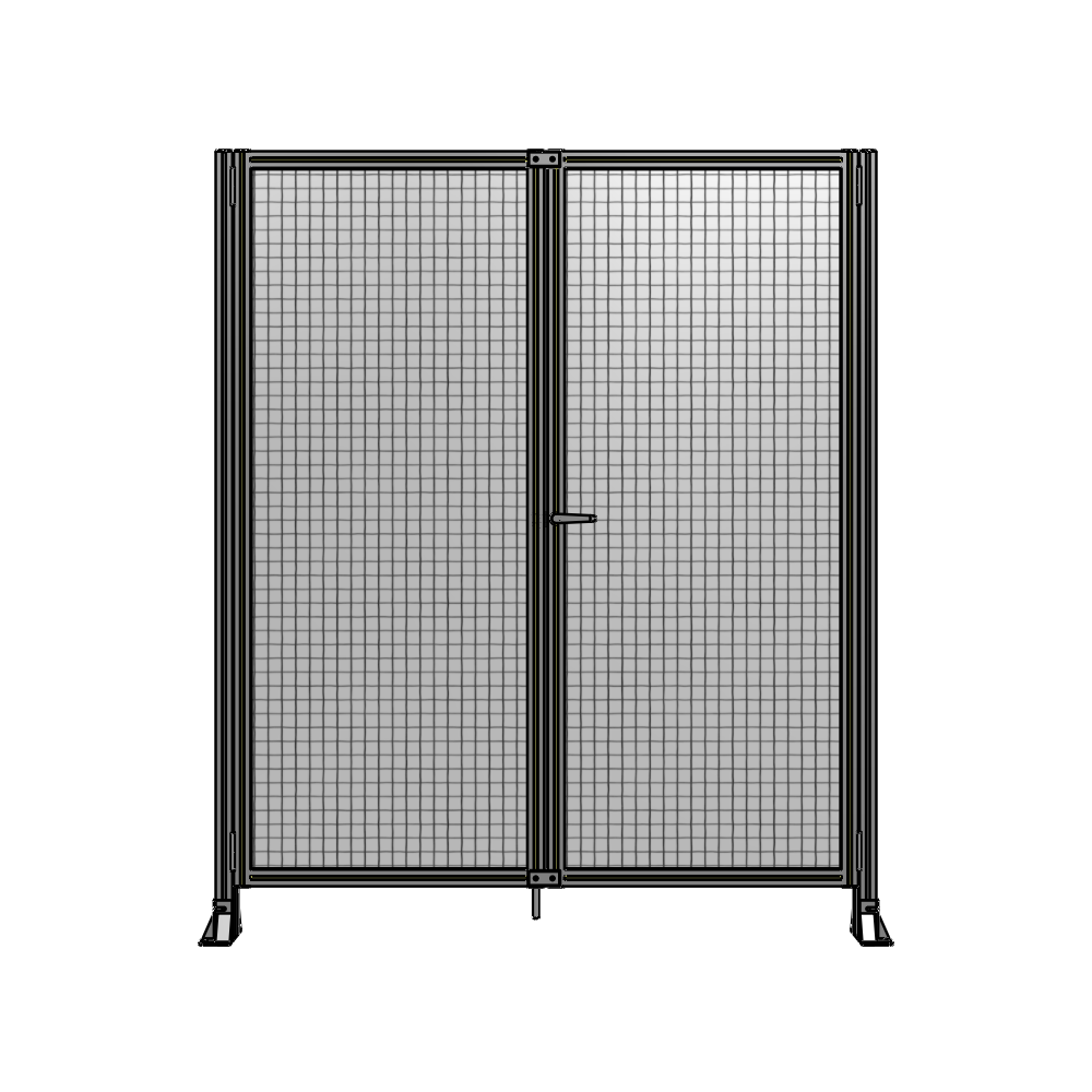 J4-2135-1800-0150-UYMTA SINGLE PANEL, DOUBLE DOOR-FRAME W/O HEADER-HANDLE ON RIGHT 2135MM X 1800MM  1" MESH, ASSEMBLED