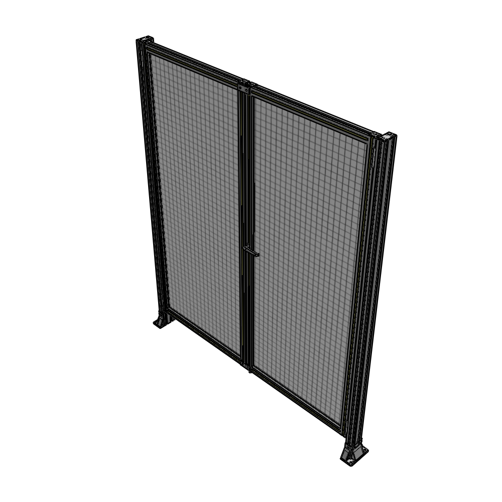 J4-2135-1800-0150-UYMTA SINGLE PANEL, DOUBLE DOOR-FRAME W/O HEADER-HANDLE ON RIGHT 2135MM X 1800MM  1" MESH, ASSEMBLED