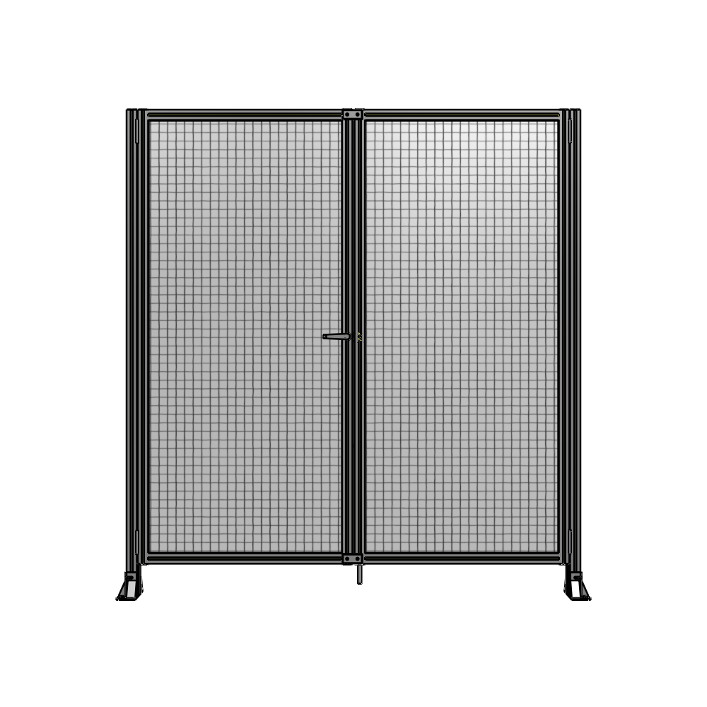 J4-2135-2000-0150-TYMTK SINGLE PANEL, DOUBLE DOOR-FRAME W/O HEADER-HANDLE ON LEFT 2135MM X 2000MM  1" MESH, AS A KIT