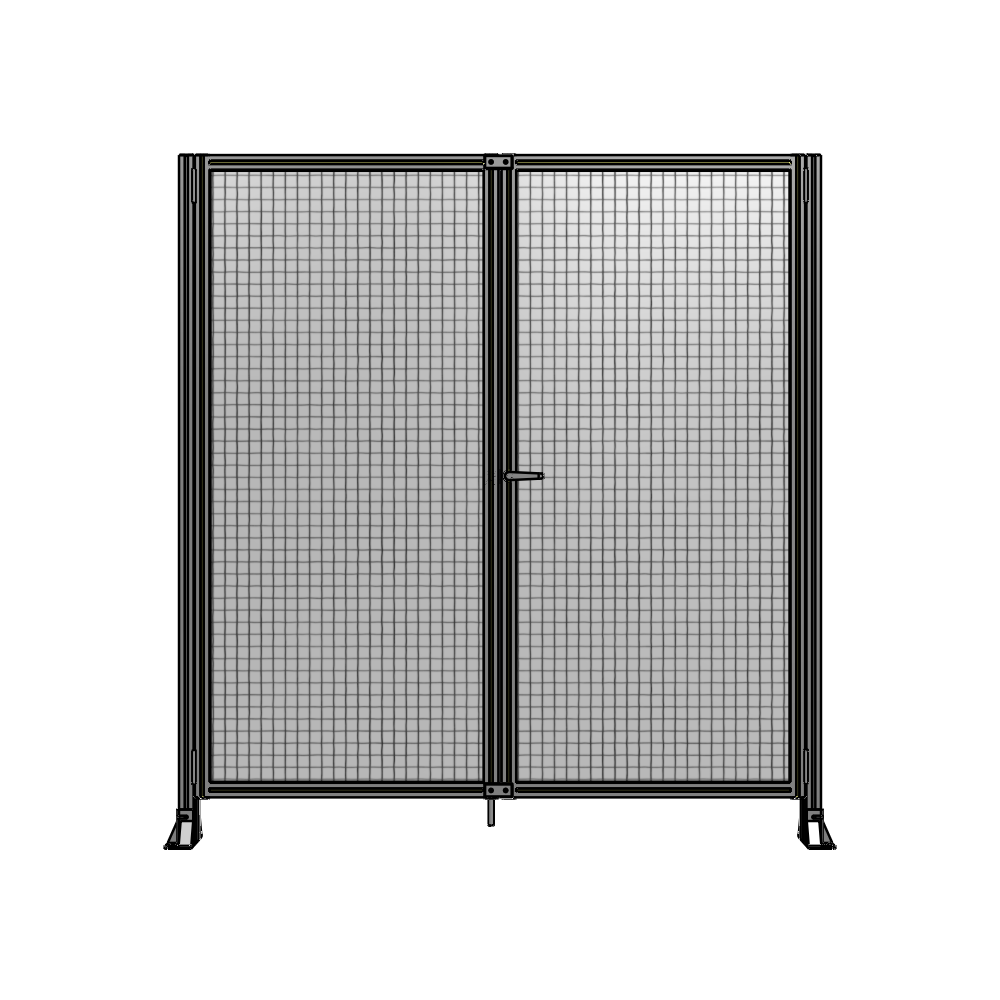 J4-2135-2000-0150-UYMTK SINGLE PANEL, DOUBLE DOOR-FRAME W/O HEADER-HANDLE ON RIGHT 2135MM X 2000MM  1" MESH, AS A KIT