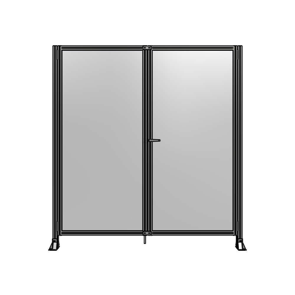 J4-2135-2000-0150-UYPTK SINGLE PANEL, DOUBLE DOOR-FRAME W/O HEADER-HANDLE ON RIGHT 2135MM X 2000MM  1/4" POLYCARB, AS A KIT