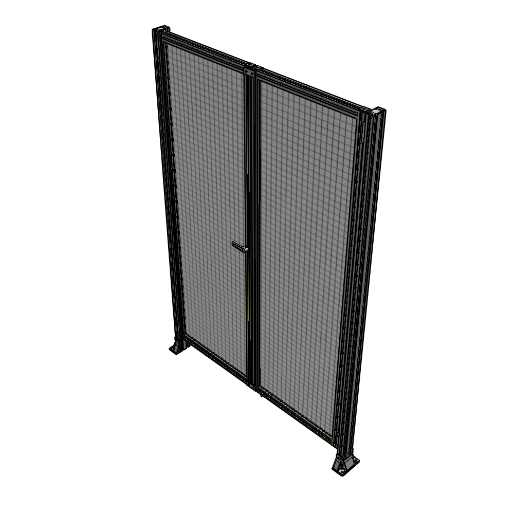J4-2400-1600-0150-TYMTA SINGLE PANEL, DOUBLE DOOR-FRAME W/O HEADER-HANDLE ON LEFT 2400MM X 1600MM  1" MESH, ASSEMBLED