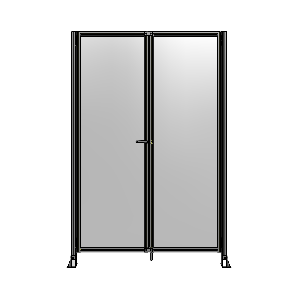 J4-2400-1600-0150-TYPTA SINGLE PANEL, DOUBLE DOOR-FRAME W/O HEADER-HANDLE ON LEFT 2400MM X 1600MM  1/4" POLYCARB, ASSEMBLED