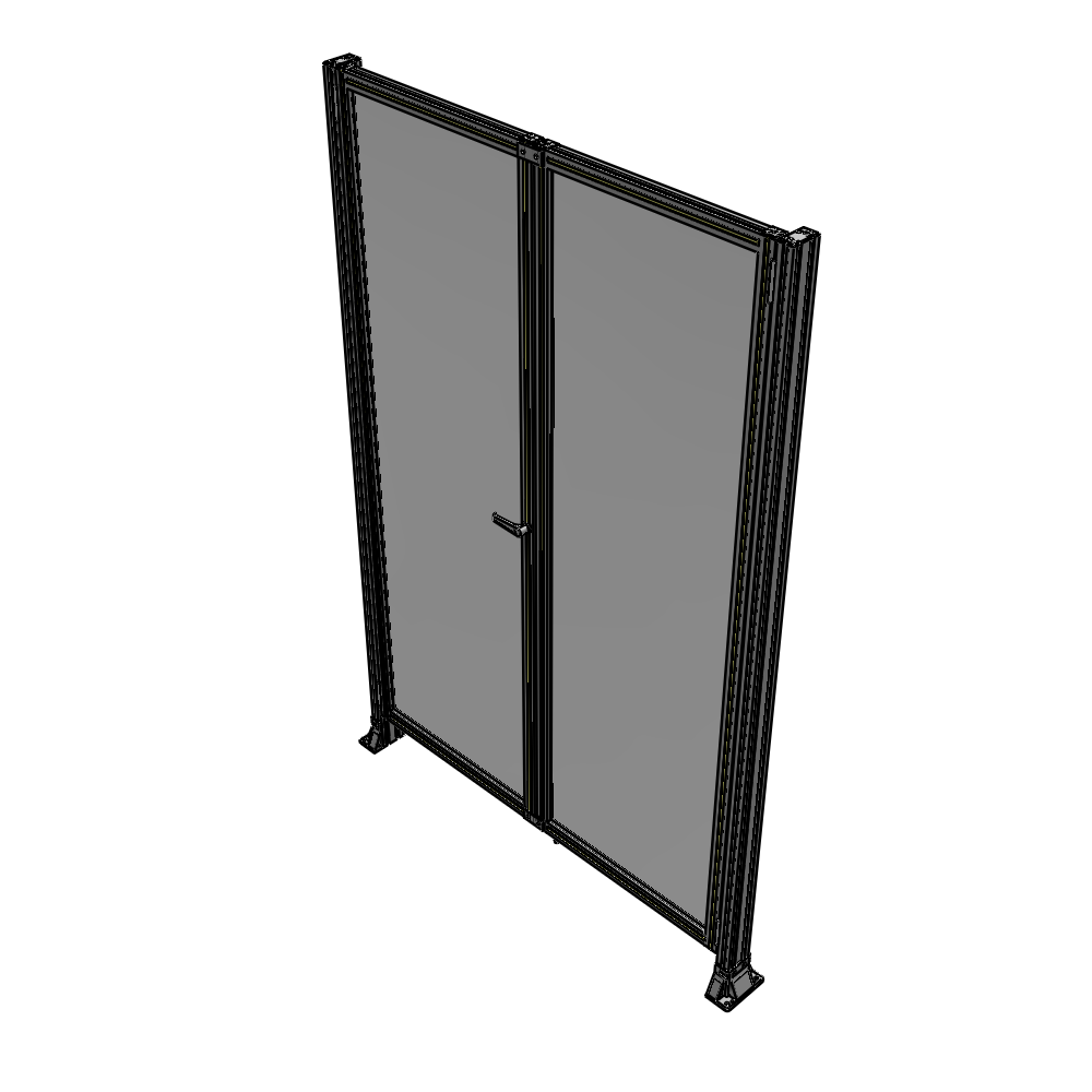 J4-2400-1600-0150-TYPTA SINGLE PANEL, DOUBLE DOOR-FRAME W/O HEADER-HANDLE ON LEFT 2400MM X 1600MM  1/4" POLYCARB, ASSEMBLED