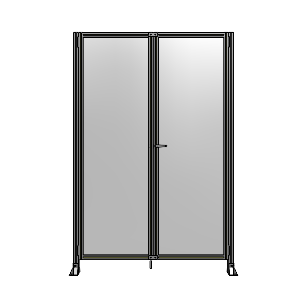 J4-2400-1600-0150-UYPTA SINGLE PANEL, DOUBLE DOOR-FRAME W/O HEADER-HANDLE ON RIGHT 2400MM X 1600MM  1/4" POLYCARB, ASSEMBLED