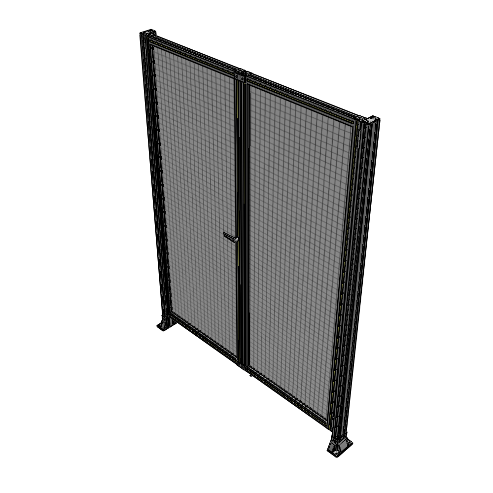 J4-2400-1800-0150-TYMTA SINGLE PANEL, DOUBLE DOOR-FRAME W/O HEADER-HANDLE ON LEFT 2400MM X 1800MM  1" MESH, ASSEMBLED