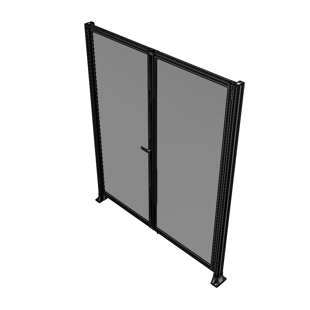 J4-2400-2000-0150-TYPTK SINGLE PANEL, DOUBLE DOOR-FRAME W/O HEADER-HANDLE ON LEFT 2400MM X 2000MM  1/4" POLYCARB, AS A KIT