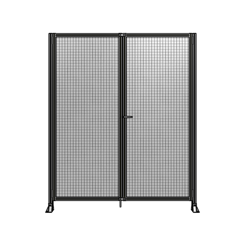 J4-2400-2000-0150-UYMTA SINGLE PANEL, DOUBLE DOOR-FRAME W/O HEADER-HANDLE ON RIGHT 2400MM X 2000MM  1" MESH, ASSEMBLED
