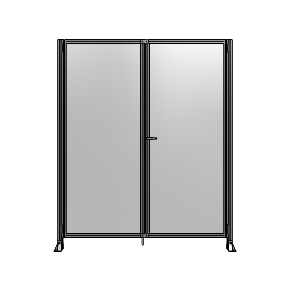 J4-2400-2000-0150-UYPTK SINGLE PANEL, DOUBLE DOOR-FRAME W/O HEADER-HANDLE ON RIGHT 2400MM X 2000MM  1/4" POLYCARB, AS A KIT