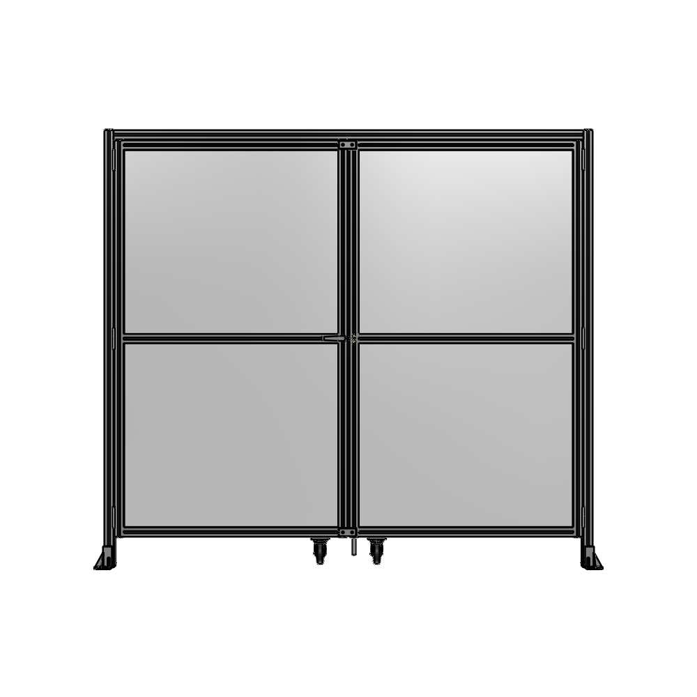 J5-2135-2400-0150-TYPTK DOUBLE PANEL, DOUBLE DOOR-WITH HEADER-HANDLE ON LEFT 2135MM X 2400MM  1/4" POLYCARBONATE, AS A KIT
