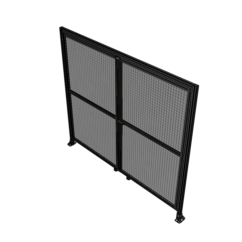 J5-2135-2400-0150-UYMTK DOUBLE PANEL, DOUBLE DOOR-WITH HEADER-HANDLE ON RIGHT 2135MM X 2400MM  1" MESH, AS A KIT
