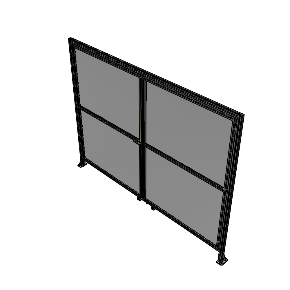 J5-2135-2800-0150-TYPTA DOUBLE PANEL, DOUBLE DOOR-WITH HEADER-HANDLE ON LEFT 2135MM X 2800MM  1/4" POLYCARBONATE, ASSEMBLED