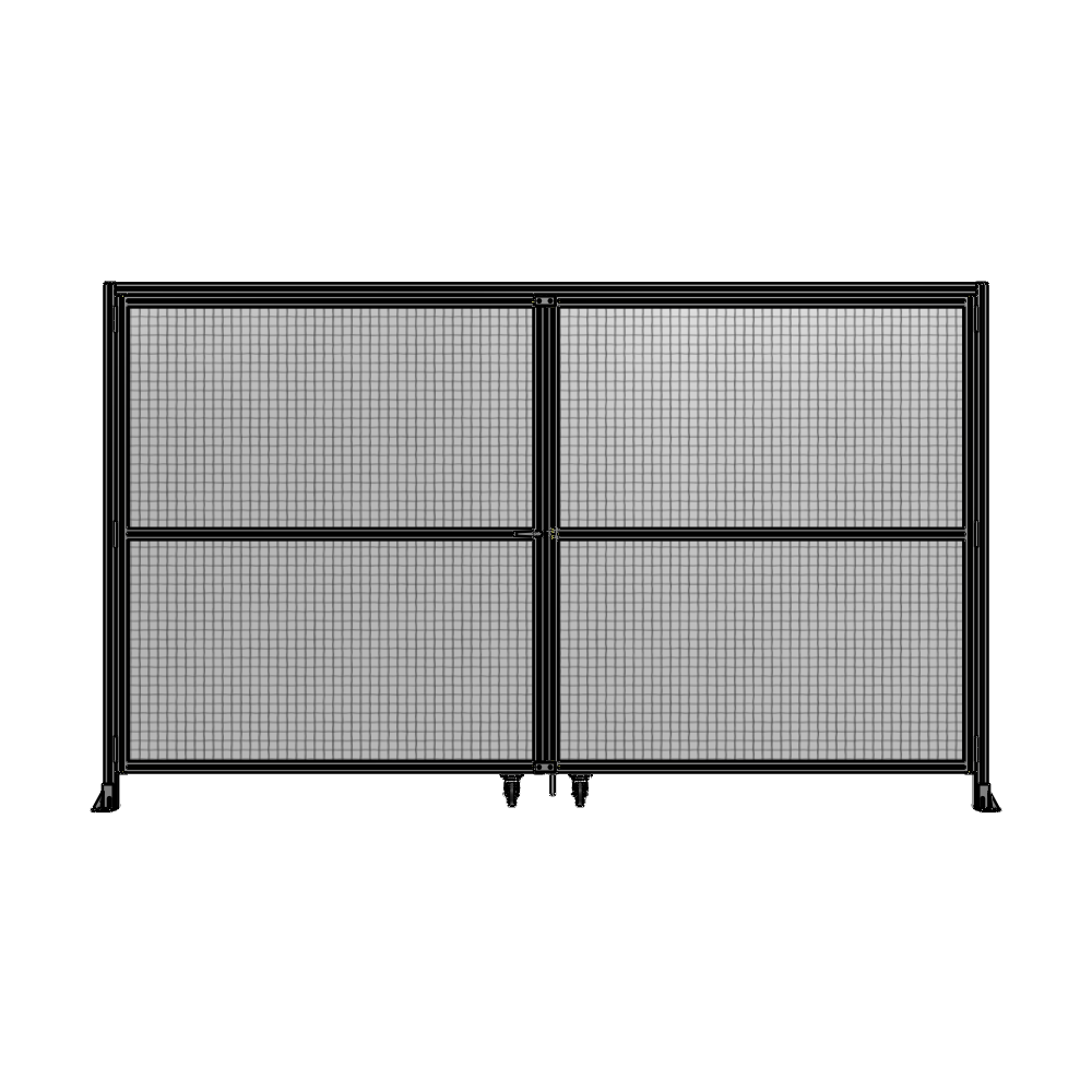 J5-2135-3600-0150-TYMTA DOUBLE PANEL, DOUBLE DOOR-WITH HEADER-HANDLE ON LEFT 2135MM X 3600MM  1" MESH, ASSEMBLED