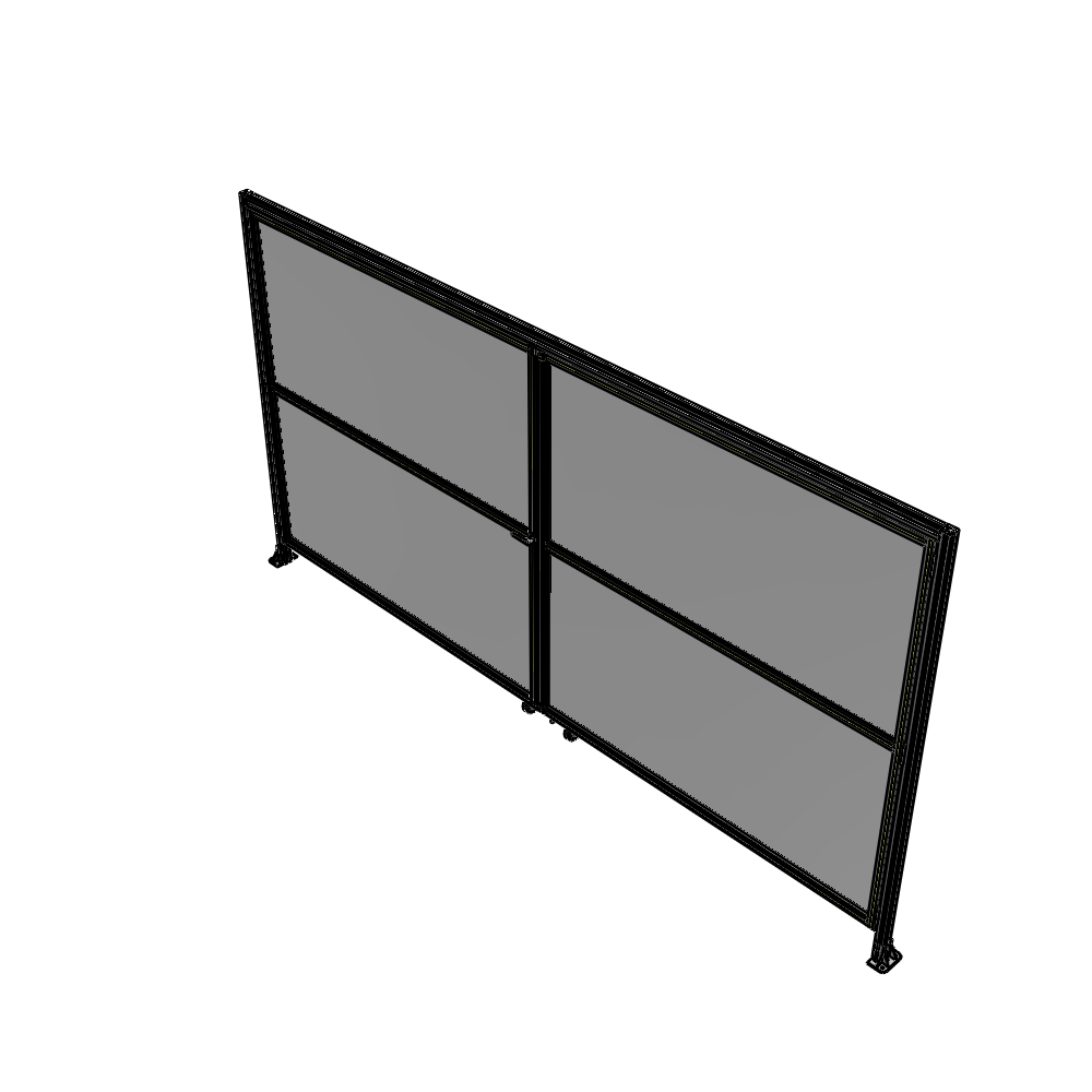 J5-2135-4000-0150-TYPTK DOUBLE PANEL, DOUBLE DOOR-WITH HEADER-HANDLE ON LEFT 2135MM X 4000MM  1/4" POLYCARBONATE, AS A KIT