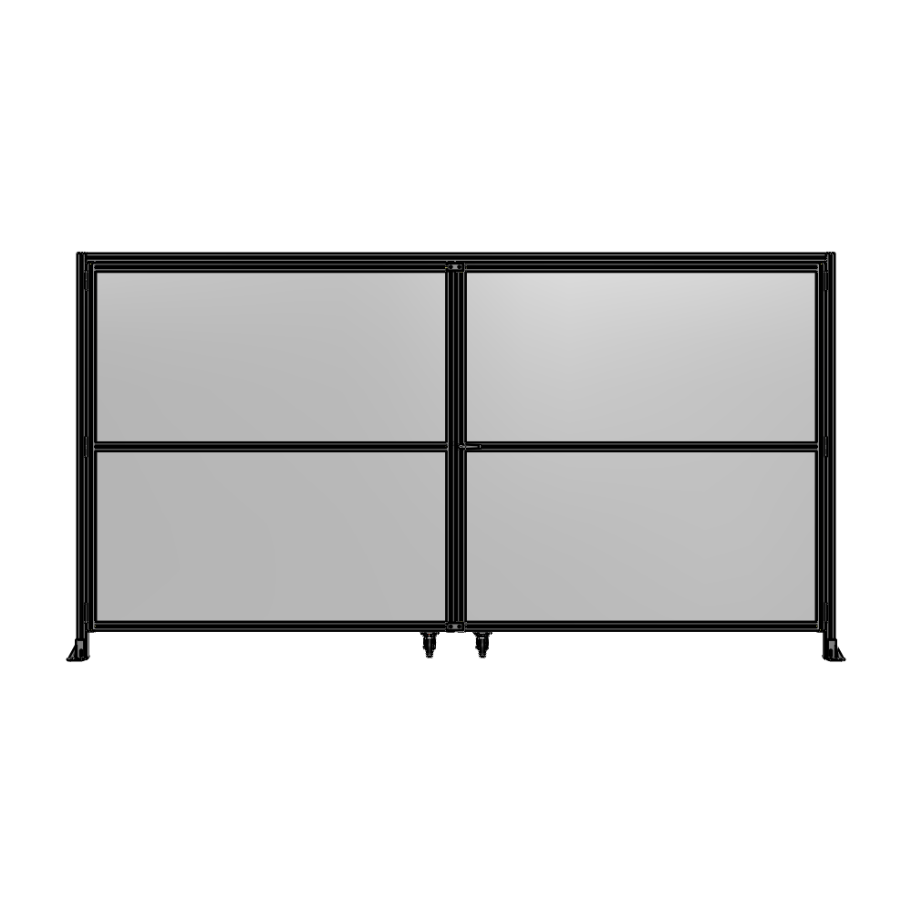 J5-2135-4000-0150-UYPTK DOUBLE PANEL, DOUBLE DOOR-WITH HEADER-HANDLE ON RIGHT 2135MM X 4000MM  1/4" POLYCARBONATE, AS A KIT