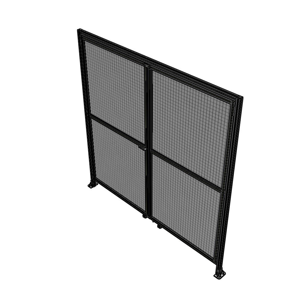 J5-2400-2400-0150-TYMTK DOUBLE PANEL, DOUBLE DOOR-WITH HEADER-HANDLE ON LEFT 2135MM X 2400MM  1" MESH, AS A KIT