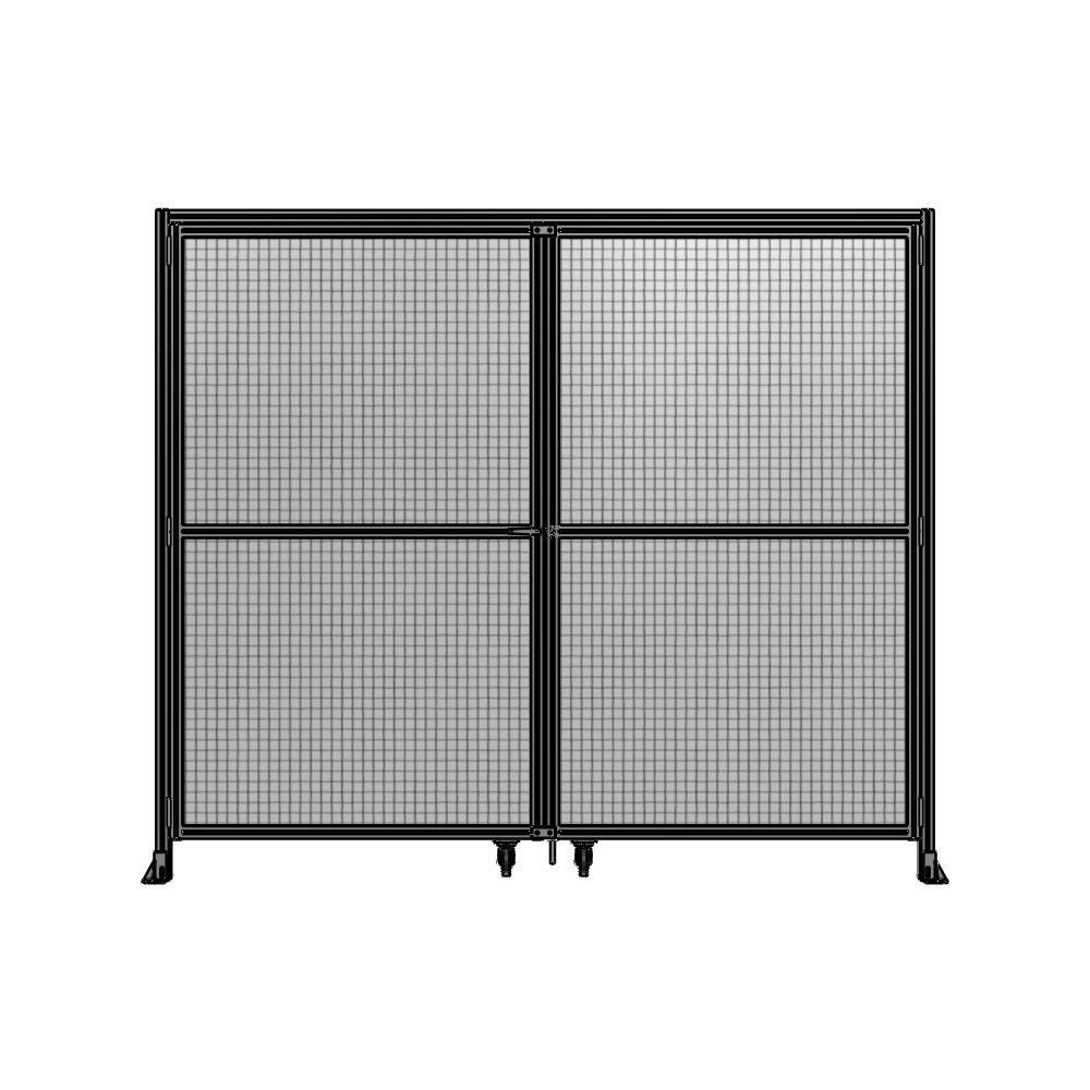 J5-2400-2800-0150-TYMTA DOUBLE PANEL, DOUBLE DOOR-WITH HEADER-HANDLE ON LEFT 2135MM X 2800MM  1" MESH, ASSEMBLED