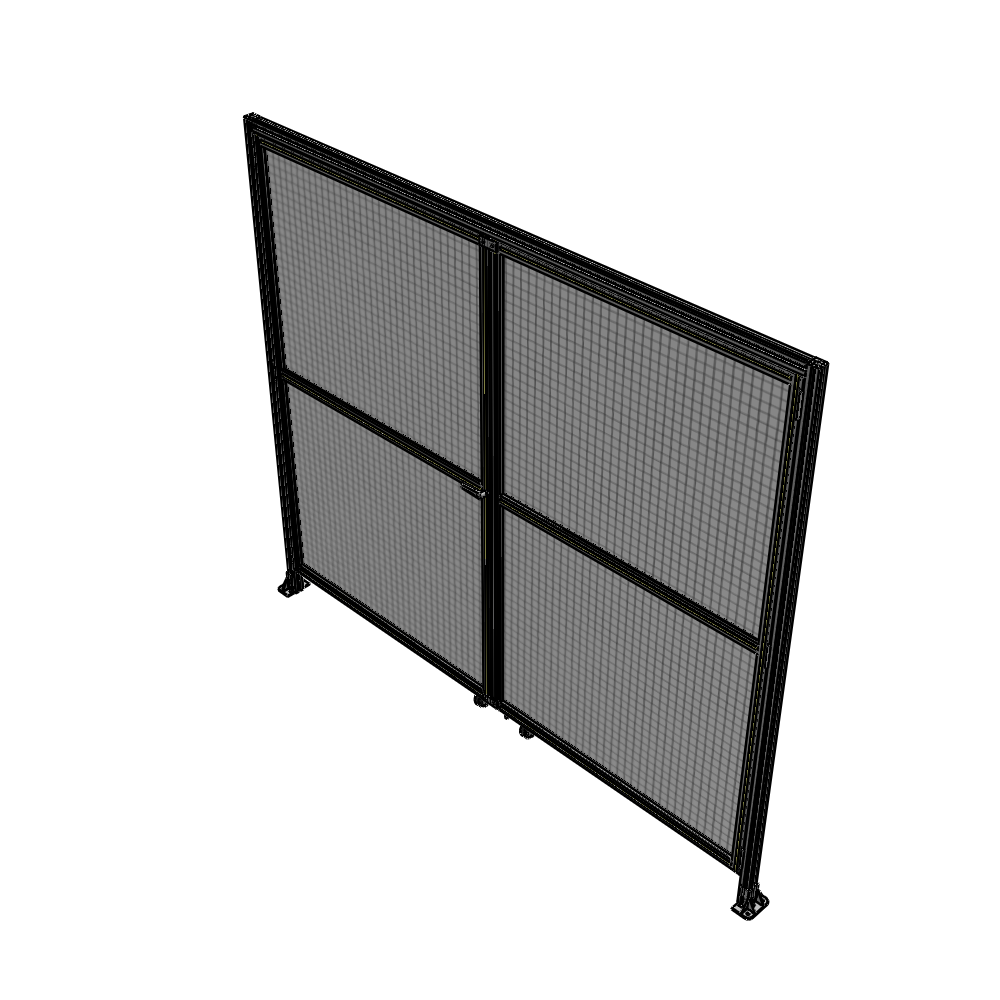 J5-2400-2800-0150-TYMTA DOUBLE PANEL, DOUBLE DOOR-WITH HEADER-HANDLE ON LEFT 2135MM X 2800MM  1" MESH, ASSEMBLED